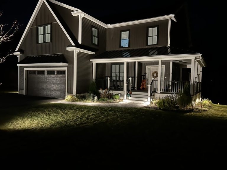 Outdoor landscape lighting installation by P.J. Pappas