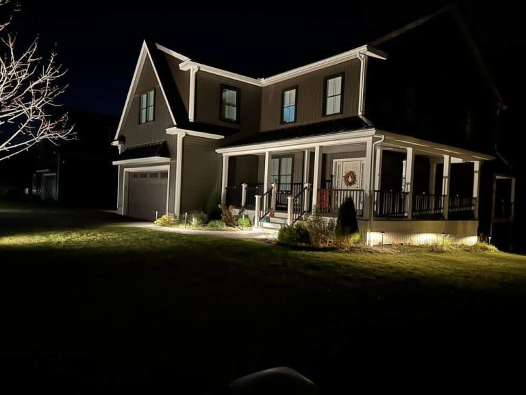 Outdoor landscape lighting installation by P.J. Pappas
