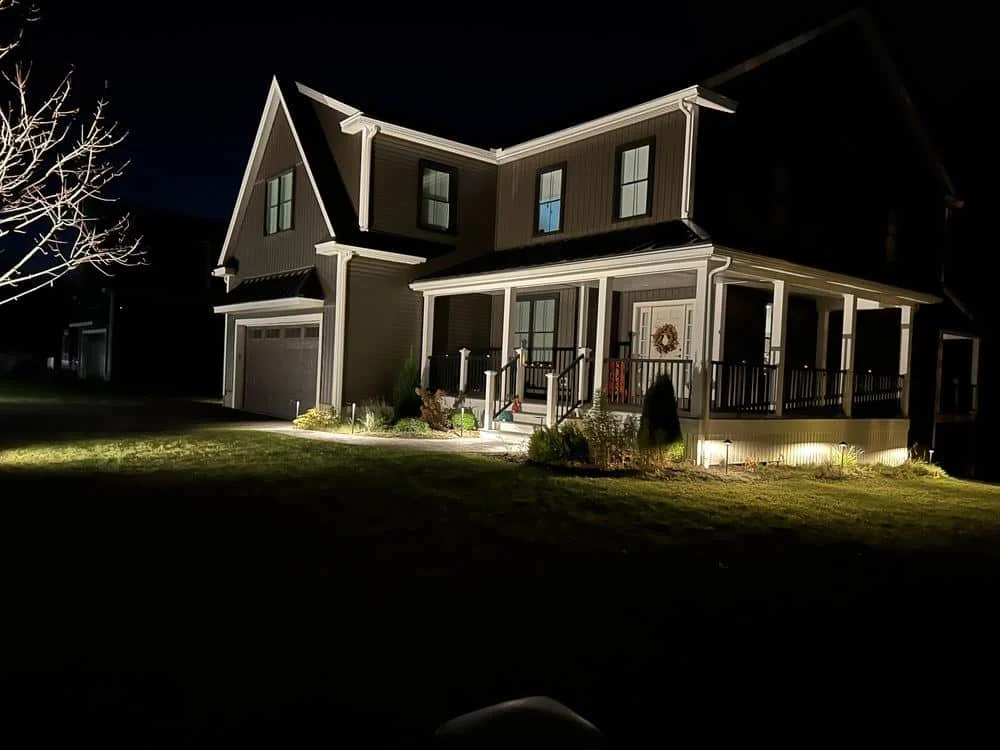 Outdoor landscape lighting installation by P.J. Pappas
