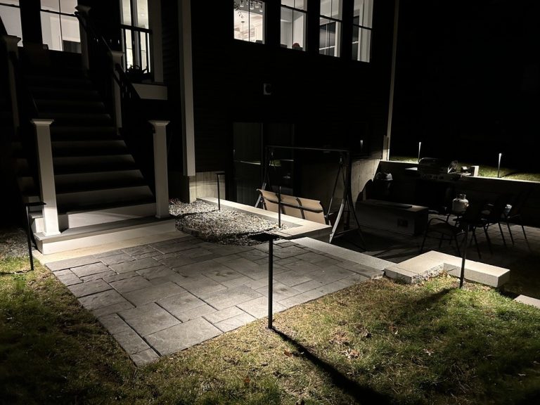 Outdoor landscape lighting installation by P.J. Pappas