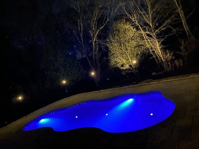 Outdoor landscape lighting installation by P.J. Pappas