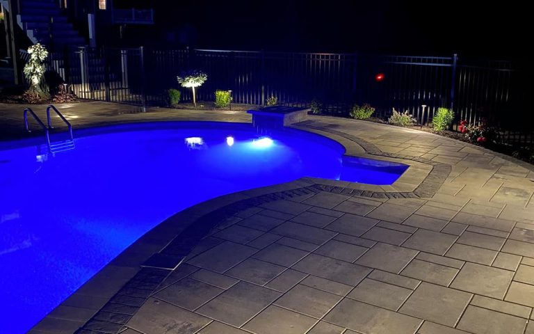 Outdoor landscape lighting installation by P.J. Pappas