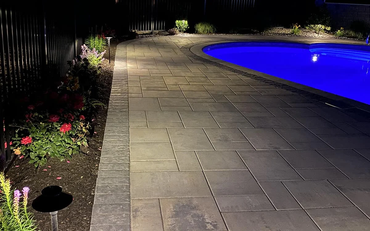 Outdoor landscape lighting installation by P.J. Pappas