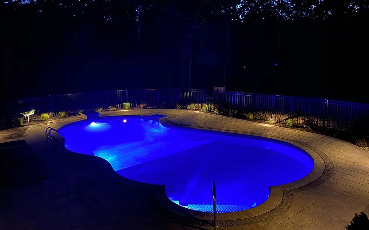 Outdoor landscape lighting installation by P.J. Pappas