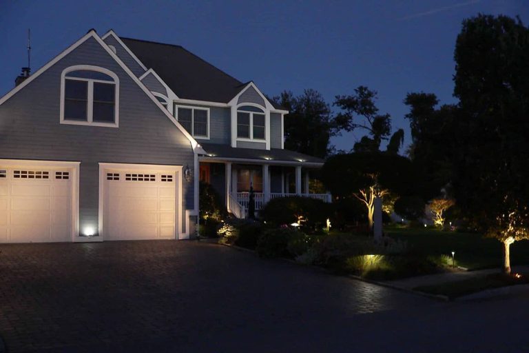 Outdoor landscape lighting installation by P.J. Pappas