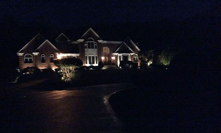 Outdoor landscape lighting installation by P.J. Pappas