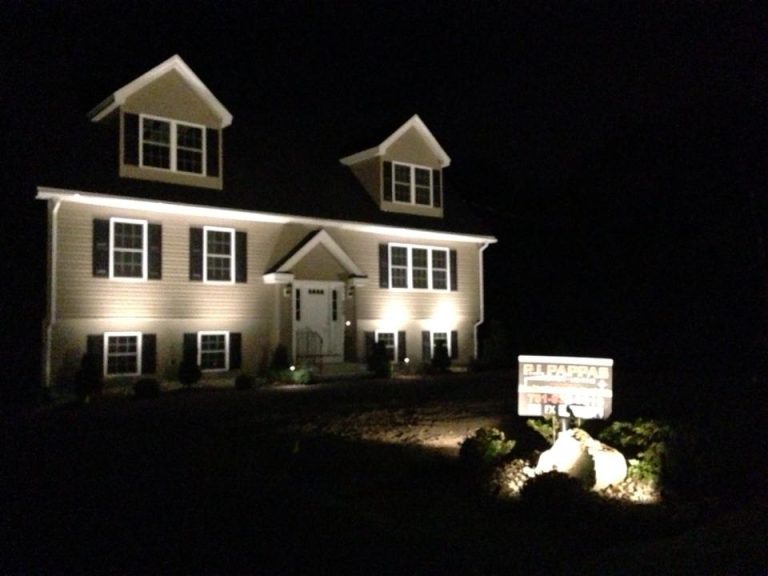 Outdoor landscape lighting installation by P.J. Pappas