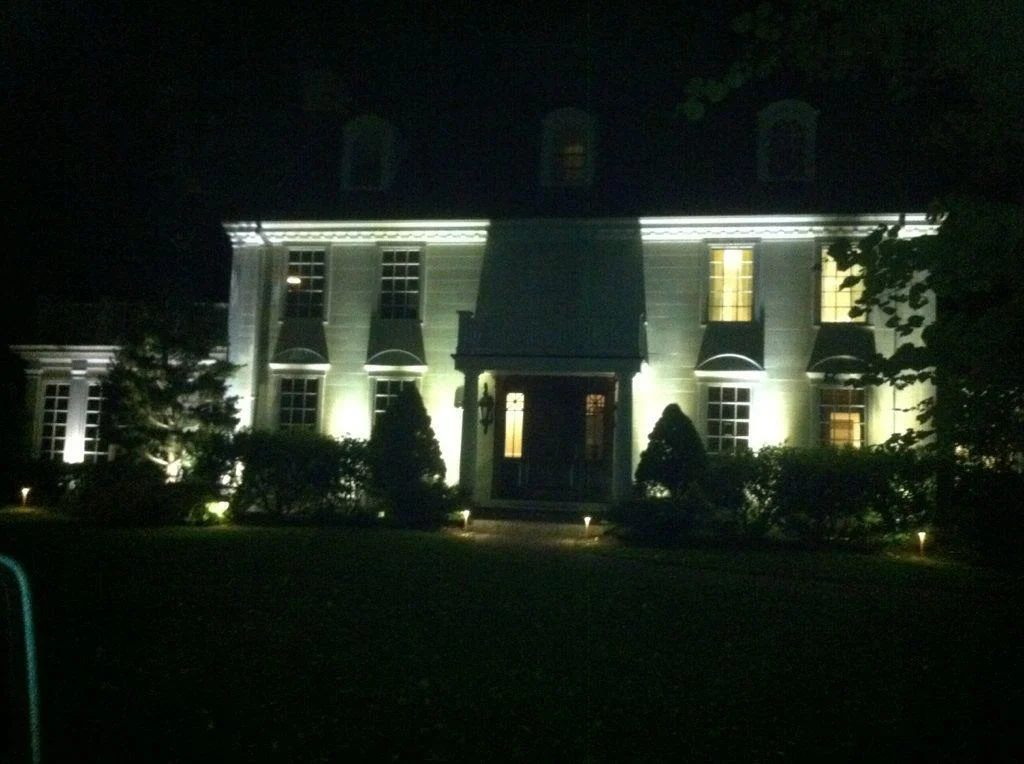 Outdoor landscape lighting installation by P.J. Pappas