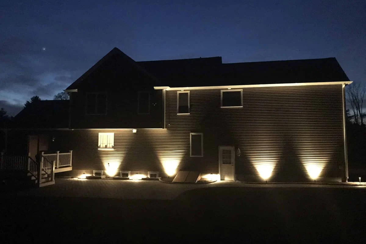 Outdoor landscape lighting installation by P.J. Pappas