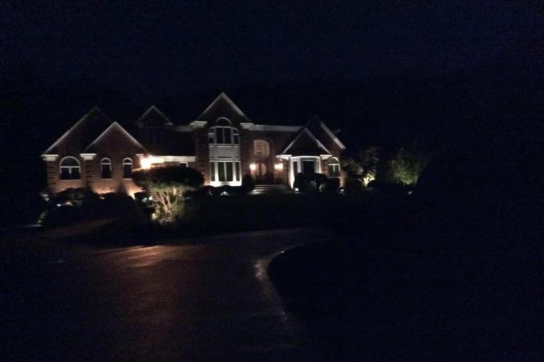 Outdoor landscape lighting installation by P.J. Pappas