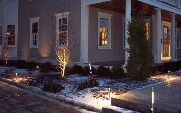 Outdoor landscape lighting installation by P.J. Pappas