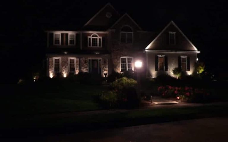 Outdoor landscape lighting installation by P.J. Pappas