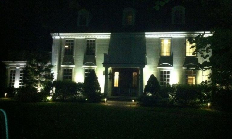 Outdoor landscape lighting installation by P.J. Pappas