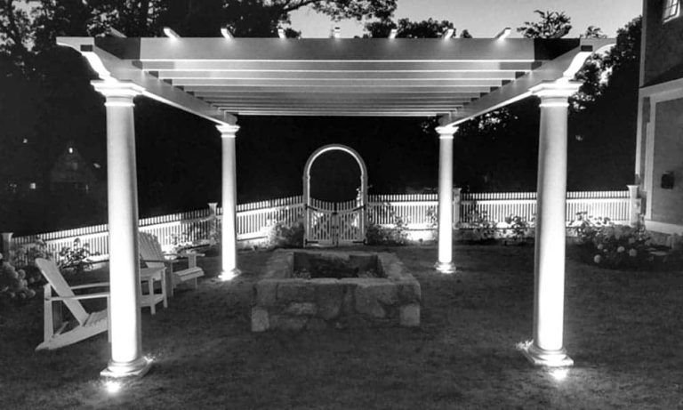 Outdoor landscape lighting installation by P.J. Pappas