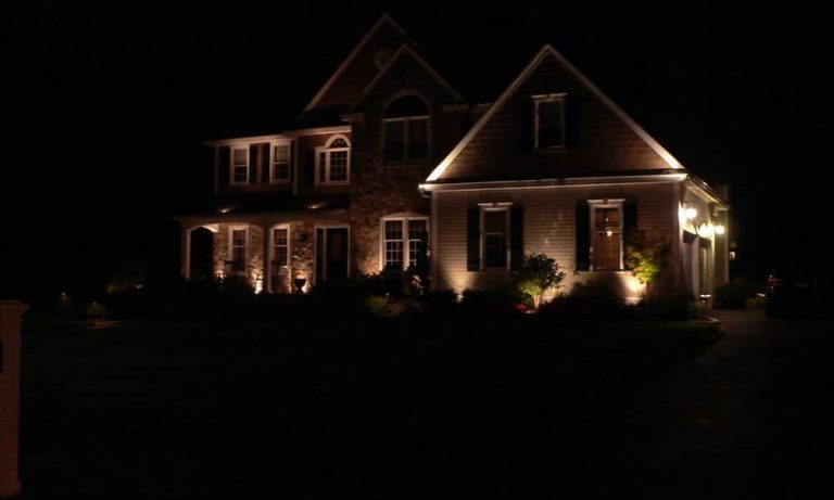 Outdoor landscape lighting installation by P.J. Pappas
