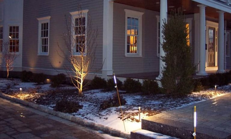 Outdoor landscape lighting installation by P.J. Pappas