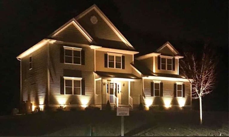 Outdoor landscape lighting installation by P.J. Pappas