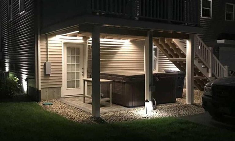 Outdoor landscape lighting installation by P.J. Pappas