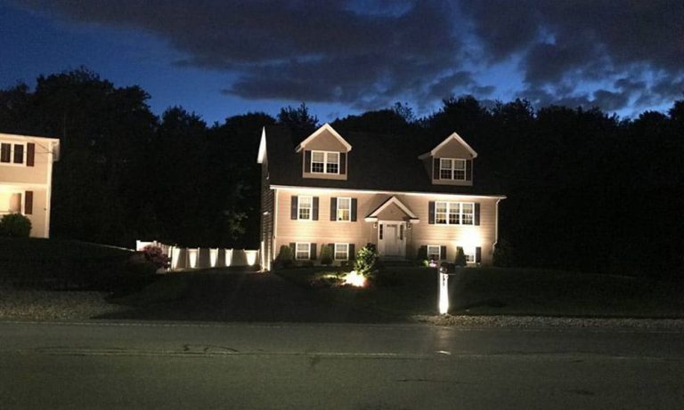 Outdoor landscape lighting installation by P.J. Pappas