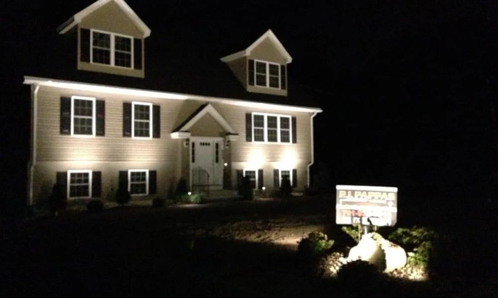 Outdoor landscape lighting installation by P.J. Pappas