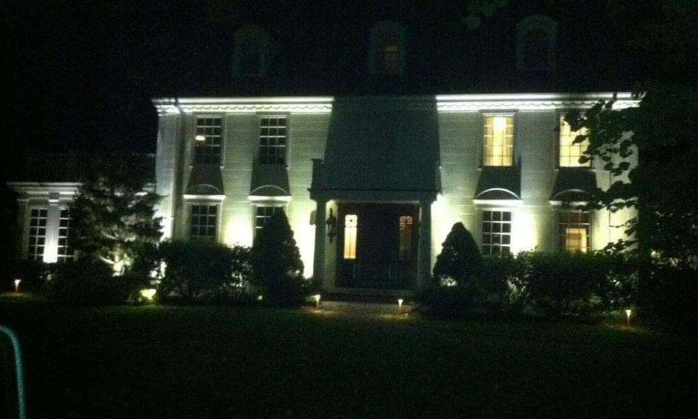 Outdoor landscape lighting installation by P.J. Pappas