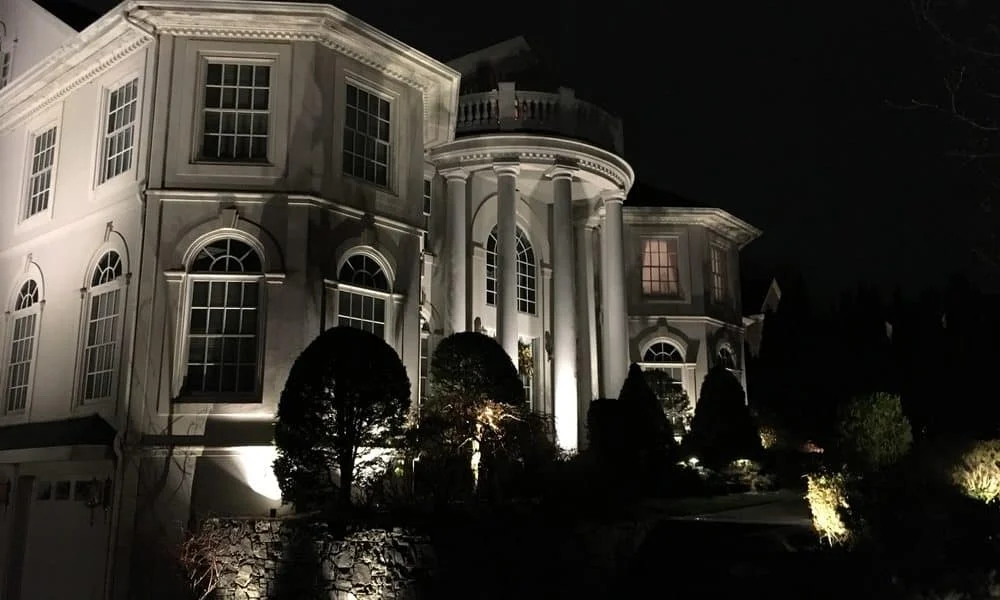 Outdoor landscape lighting installation by P.J. Pappas
