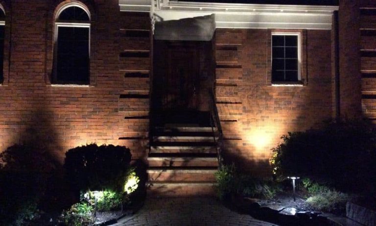 Outdoor landscape lighting installation by P.J. Pappas