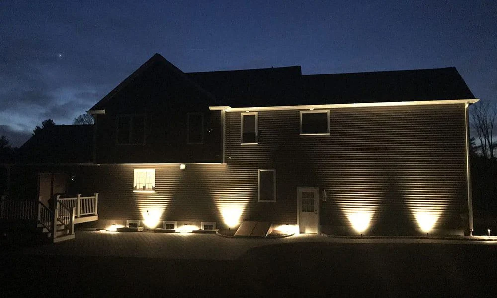 Outdoor landscape lighting installation by P.J. Pappas