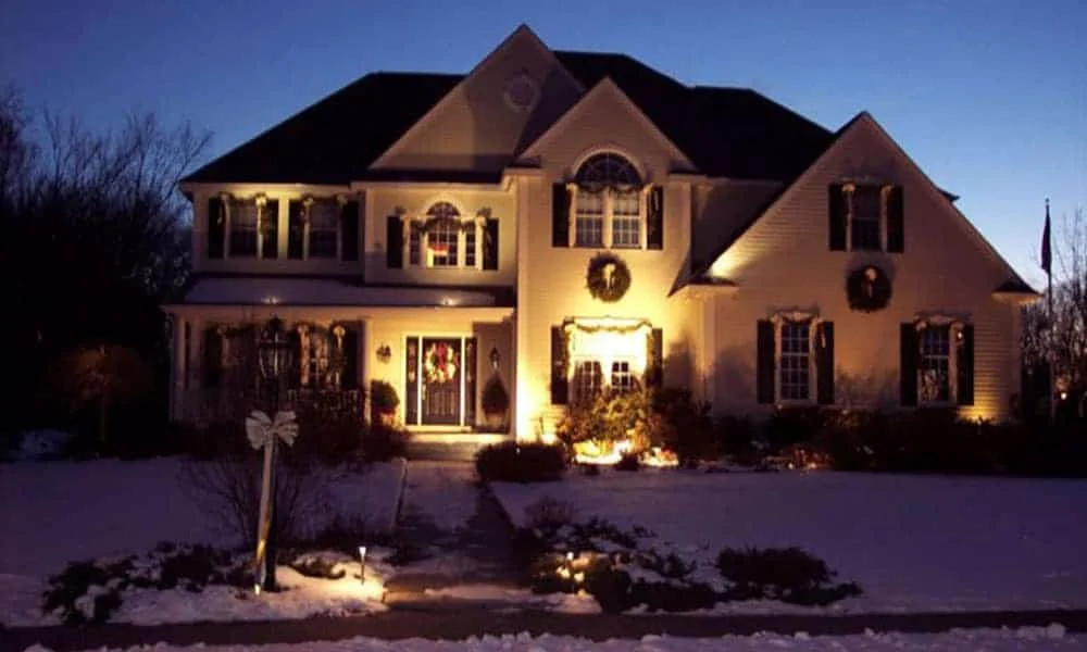 Outdoor landscape lighting installation by P.J. Pappas