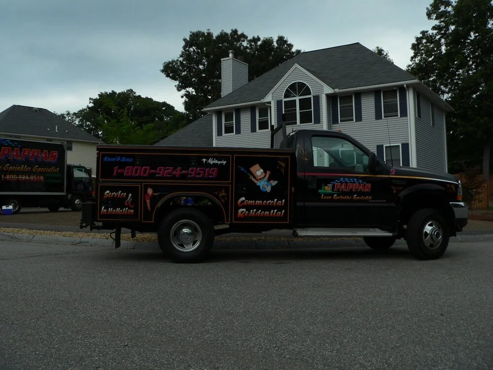 In-ground lawn irrigation system installed by P.J. Pappas