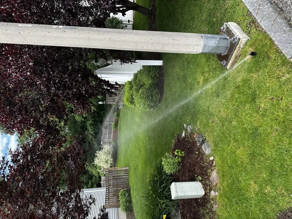In-ground lawn irrigation system installed by P.J. Pappas