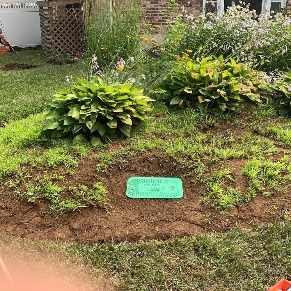 In-ground lawn irrigation system installed by P.J. Pappas